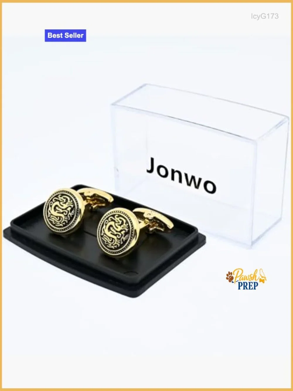 Classic Golden Dragon Totem Cufflinks in Gift Case for Men Wedding Business